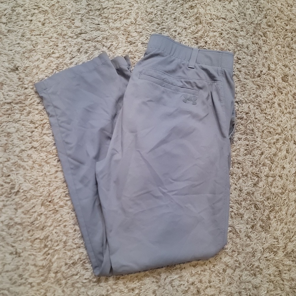 Under Armour Showdown Golf Pants Mens 34x30 Gray Stretch Herringbone Athletic